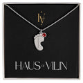 Baby Foot Birthstone Custom Engraved Necklace