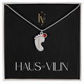 Baby Foot Birthstone Custom Engraved Necklace