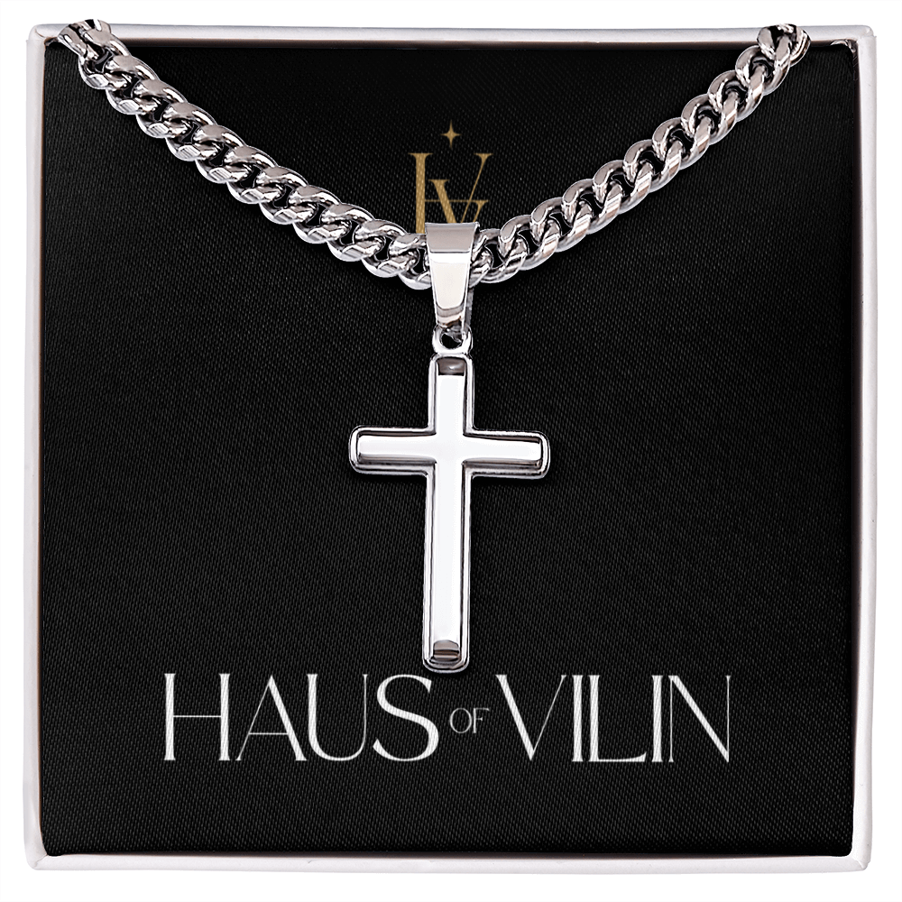 Artisan Cross with Cuban Link Chain