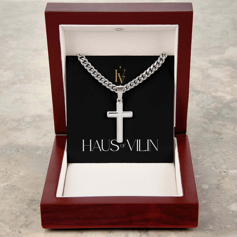 Artisan Cross with Cuban Link Chain